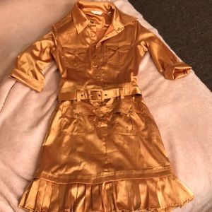 Beautiful bronze gold satin dress